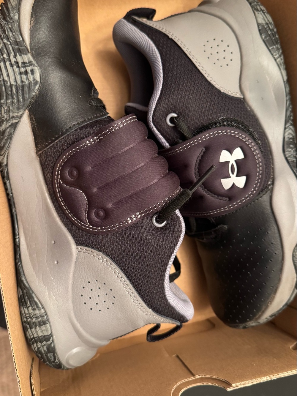 Under Armour Black, Gray & Dark Purple Training Sneakers